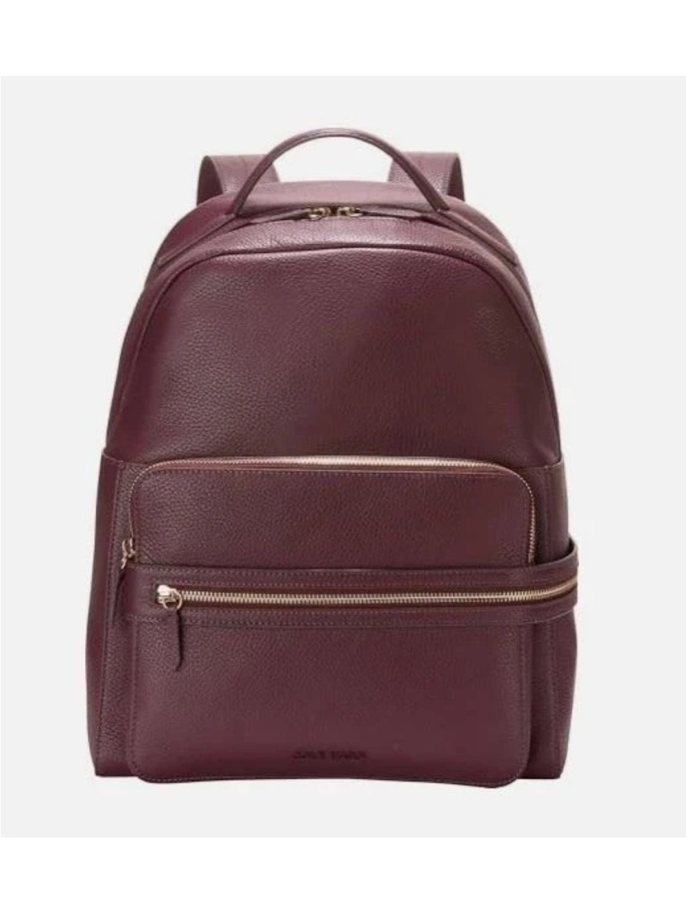 Cole Haan Burgundy Leather Backpack with Gold Hardware - Picture 1 of 4